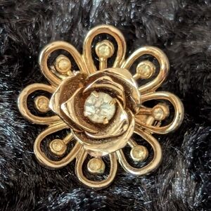 Signed Coro Flower Brooch
